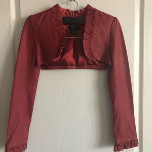 Red [Arden B] Leather Cocktail Jacket